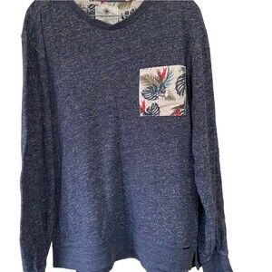 On the byas long sleeve top floral patch chest pocket Size XL X-Large